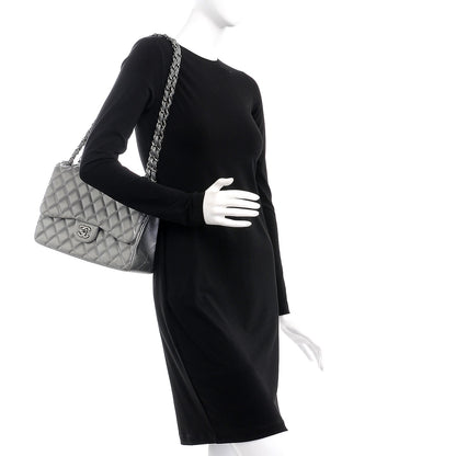 Chanel Metallic Lambskin Quilted Jumbo Double Flap Silver 2 of 9