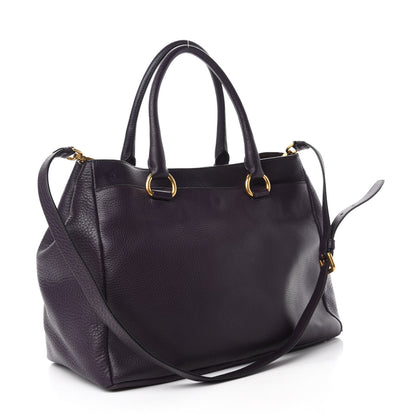 Prada Vitello Daino Tote Melanzana 3 of 14