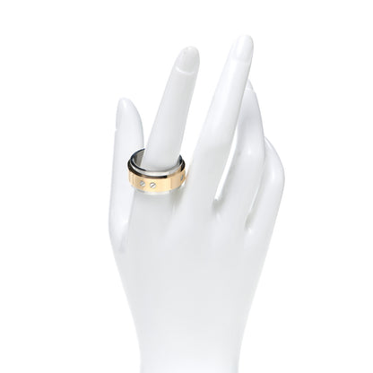 Cartier 18K Yellow Gold Stainless Steel 12mm Santos Ring 63 10.5 2 of 4