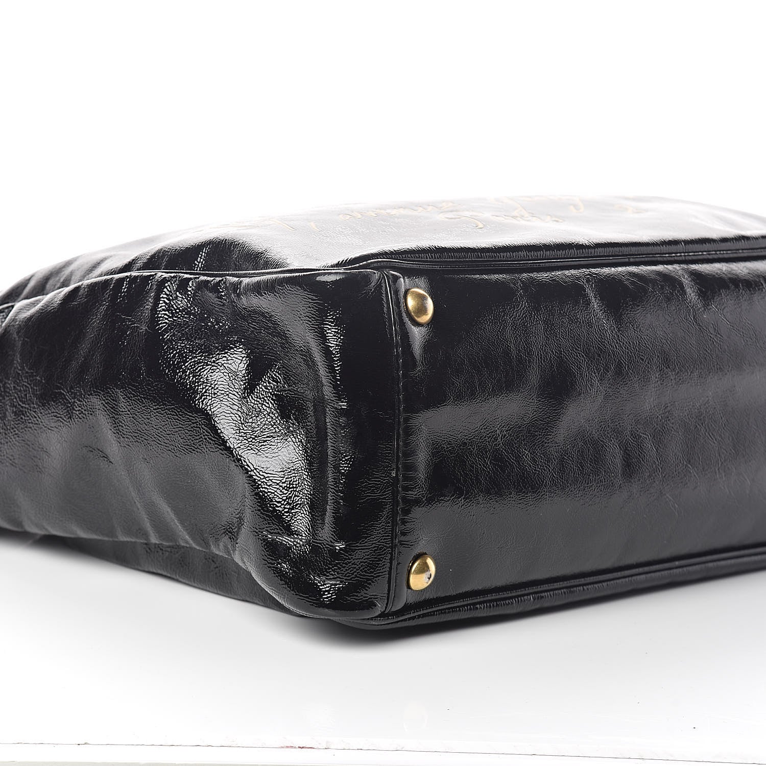 Saint Laurent Textured Patent Y-Mail Tote Black 8 of 9