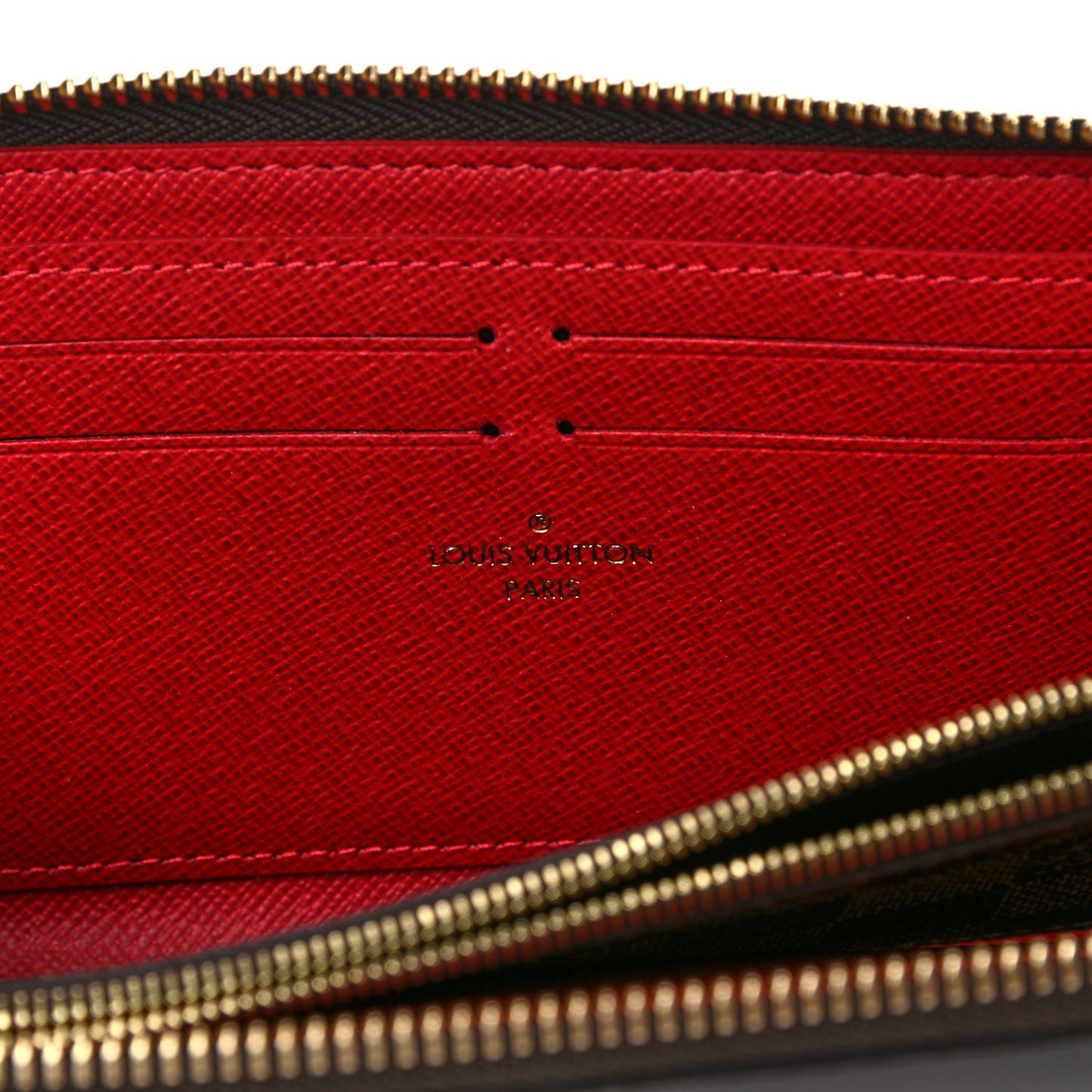 Damier Ebene Clemence Wallet Cherry