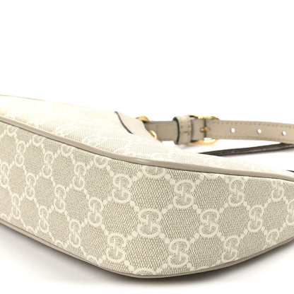 Gucci GG Supreme Monogram Textured Dollar Calfskin Small Ophidia Hobo Beige Mystic White Oatmeal 10 of 10