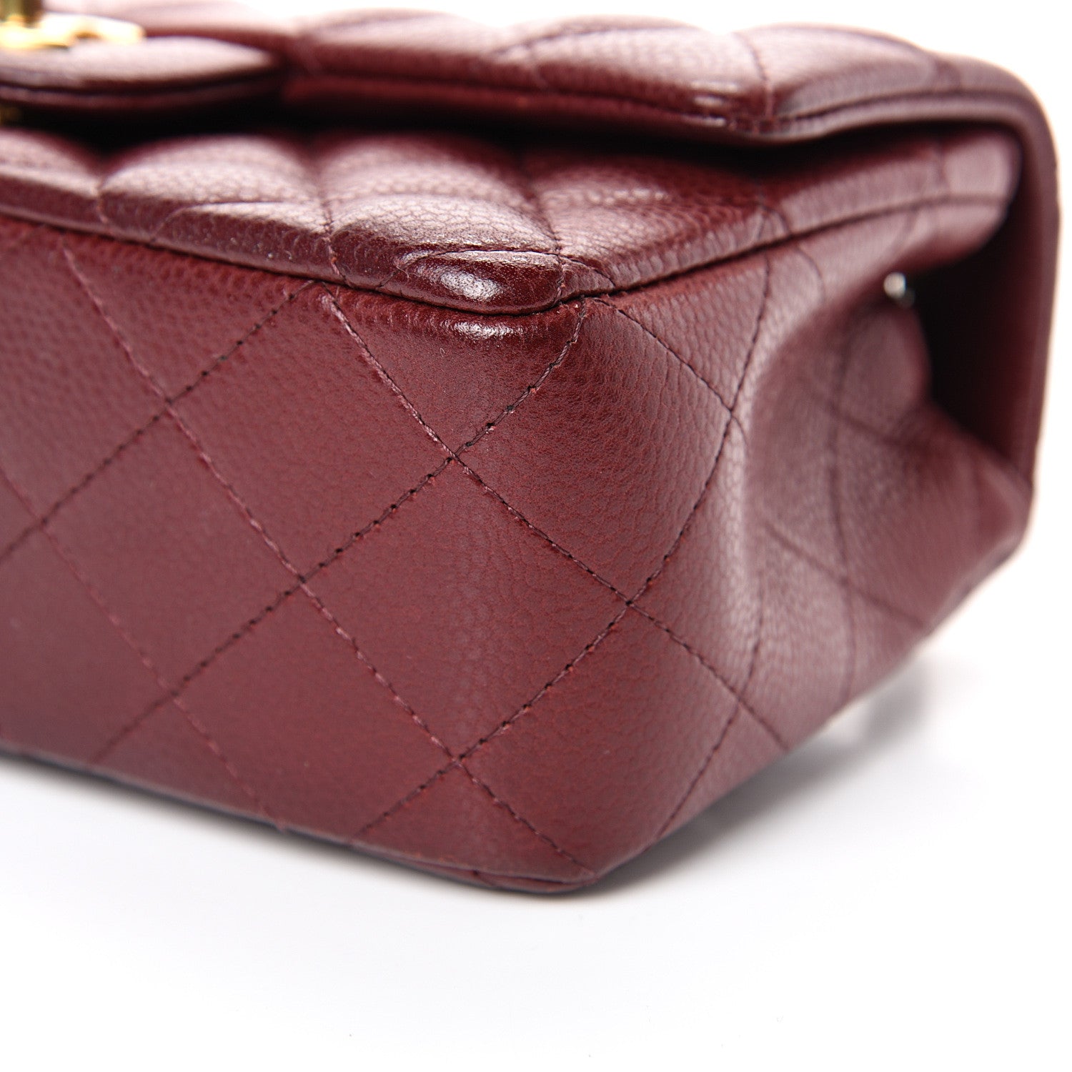 Chanel Caviar Quilted Mini Rectangular Flap Burgundy 9 of 11
