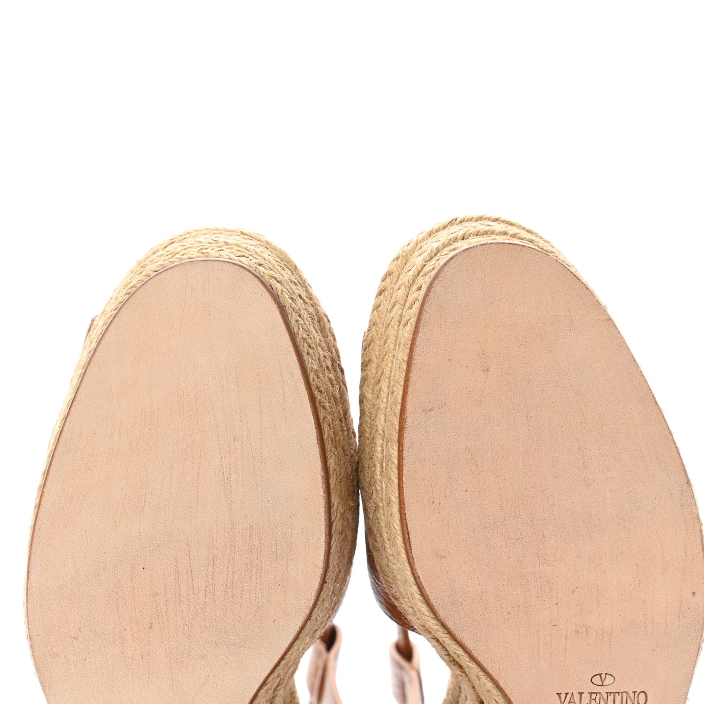 Calfskin Fringe Espadrille Wedge Sandals 39.5 Light Cuir