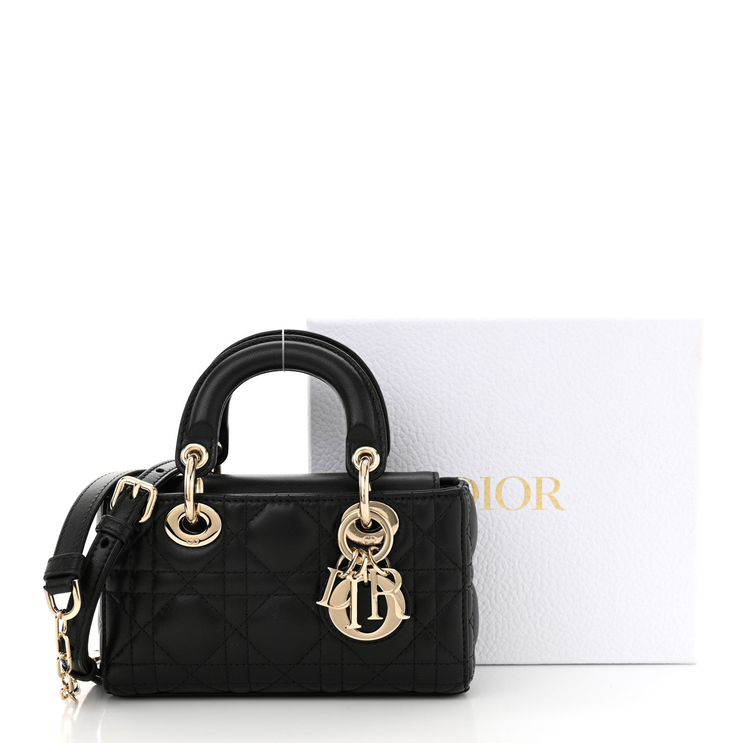 Christian Dior Lambskin Cannage Micro Lady D-Joy Black 13 of 13