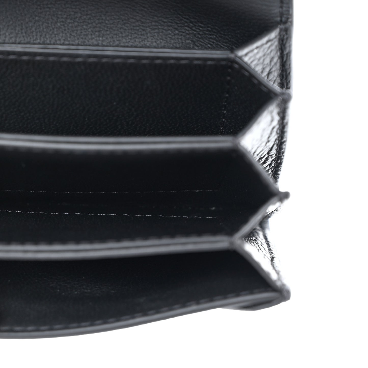 Small Classic Grain Darley Concertina Wallet Black