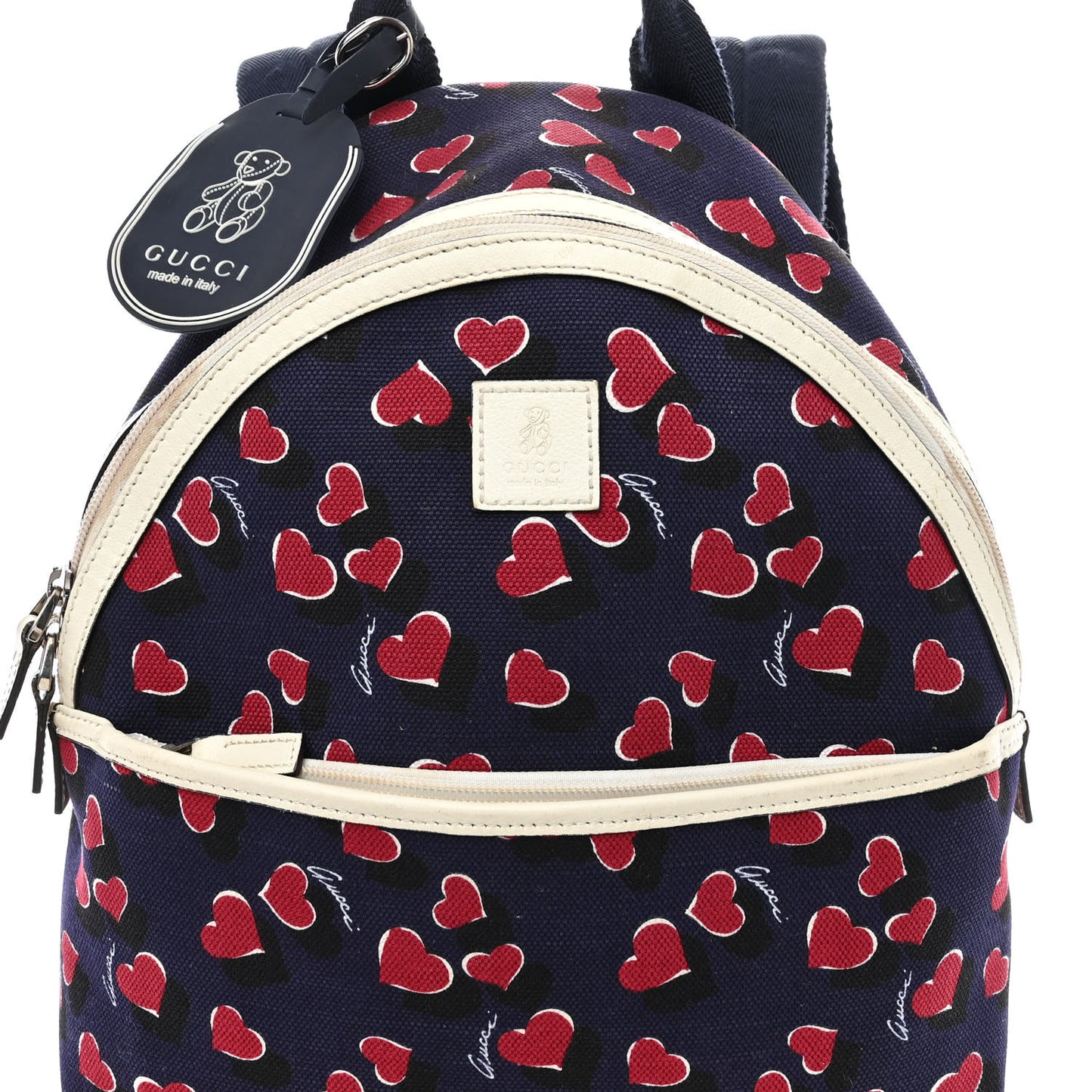 Canvas Heartbeat Print Childrens Backpack New Wine