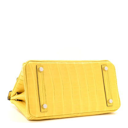Hermes Matte Alligator Birkin 25 Mimosa 4 of 13