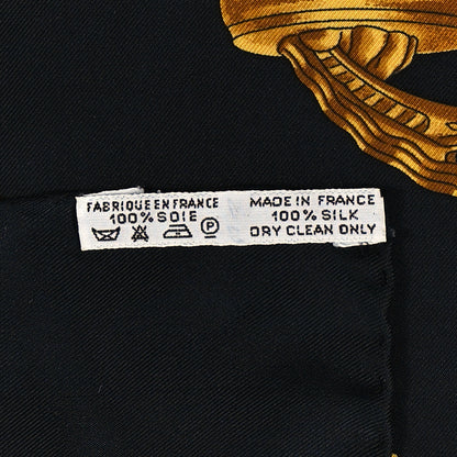 Hermes Silk Les Parures Du Vent Scarf 90 Black 3 of 3