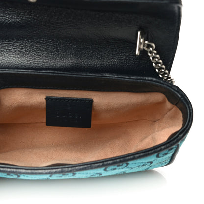 Gucci Monogram Multicolor Matelasse Diagonal Super Mini GG Marmont Shoulder Bag Light Blue 5 of 11