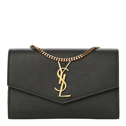 Saint Laurent Grain De Poudre Uptown Chain Wallet Pebble 3 of 10