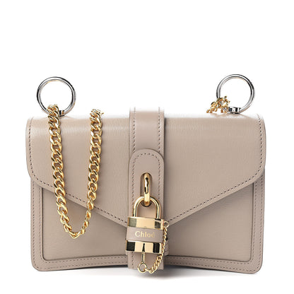 Chloe Shiny Goatskin Calfskin Aby Chain Shoulder Bag Motty Grey 1 of 8