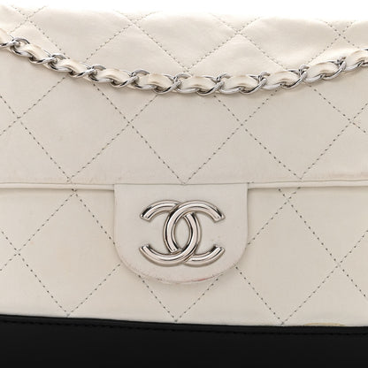 Chanel Calfskin Quilted VIP Flap White Black 8 of 16