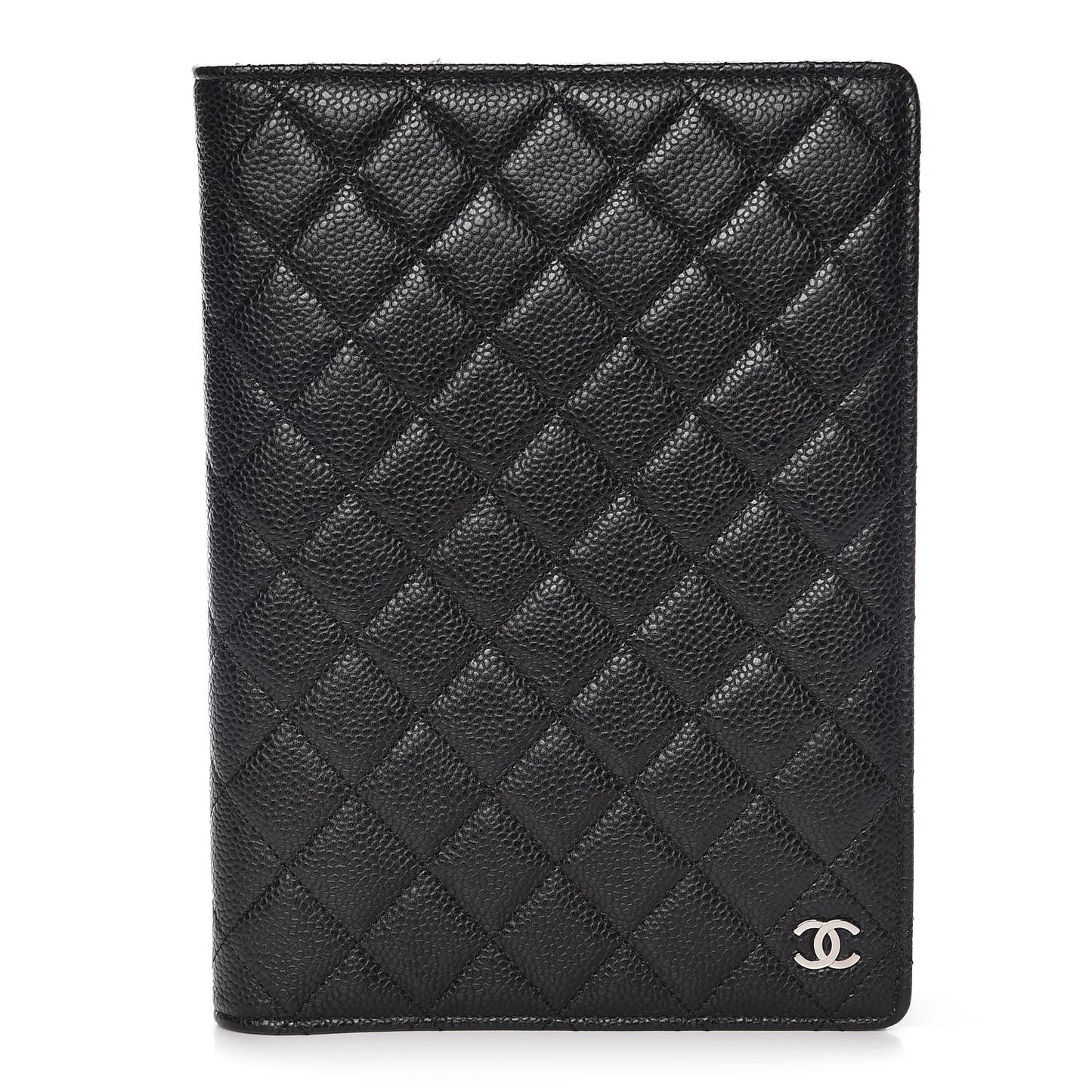 Caviar Quilted Large Agenda Cover Black