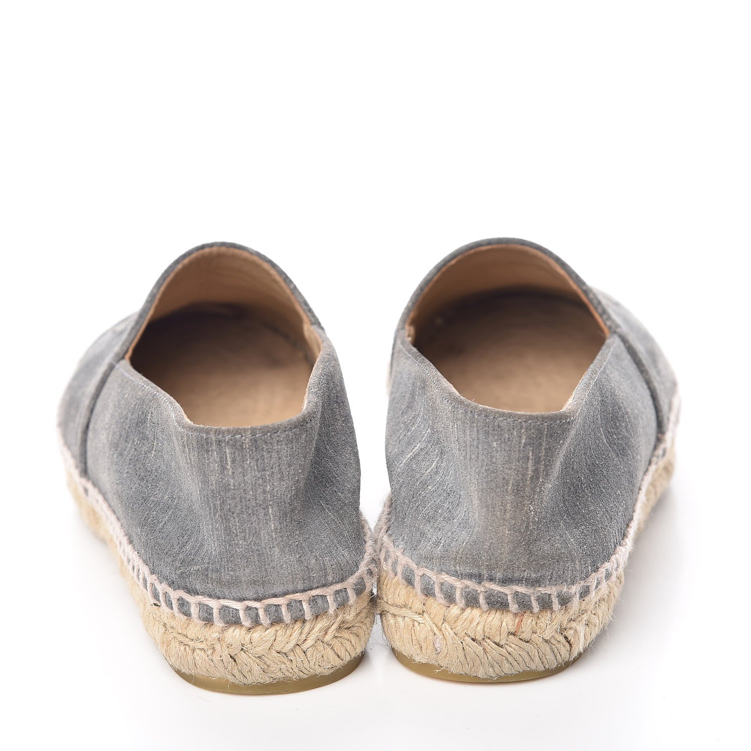 Chanel Striated Suede Espadrilles 37 Dark Grey 11 of 16