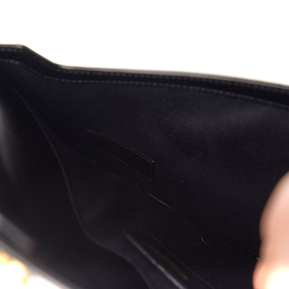 Saint Laurent Smooth Shiny Calfskin Monogram Uptown Pouch Black 8 of 10