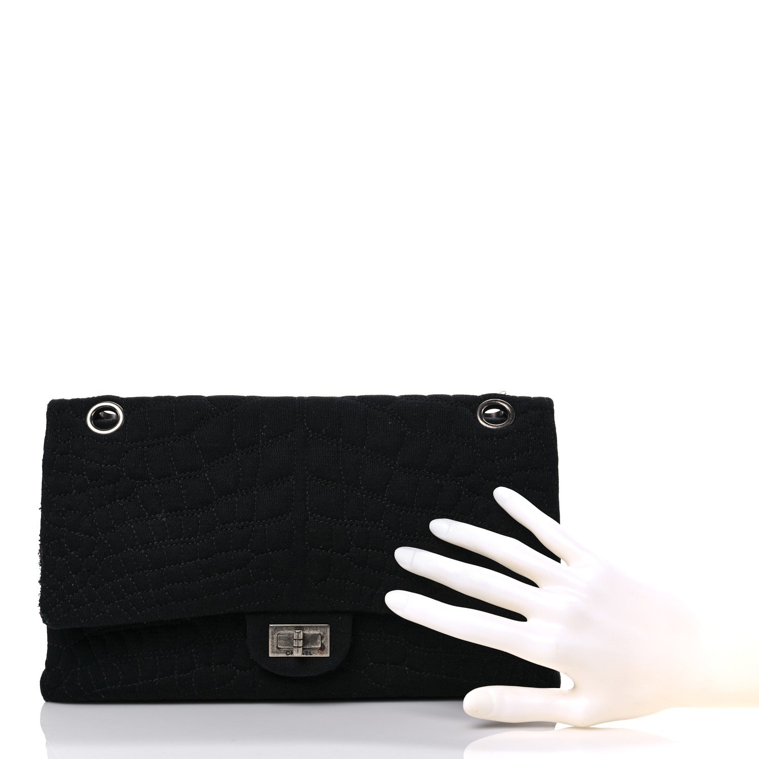 Chanel Jersey Coco's Croc 2.55 Reissue 226 Flap Black 2 of 13