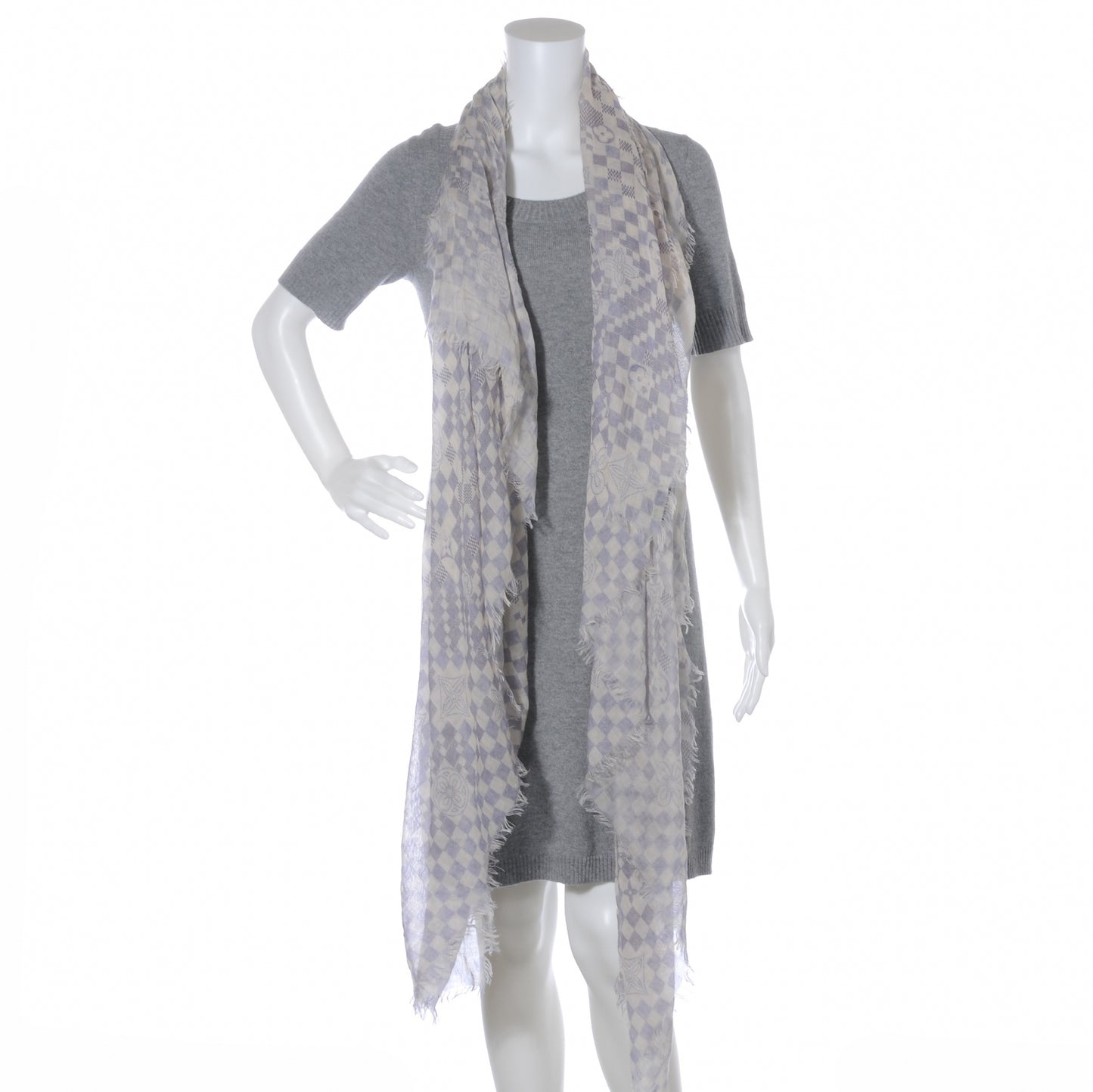 Cashmere Silk Damier Azur Stole
