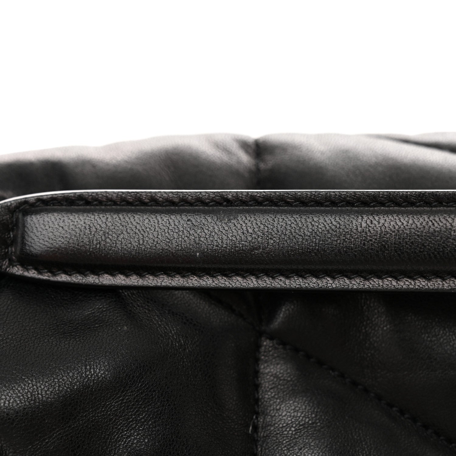 Saint Laurent Lambskin Quilted Monogram Monochrome Medium Loulou Puffer Chain Satchel Black 12 of 17