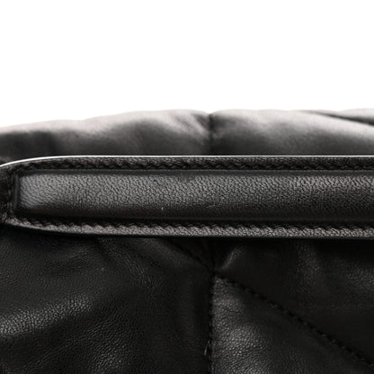 Saint Laurent Lambskin Quilted Monogram Monochrome Medium Loulou Puffer Chain Satchel Black 12 of 17