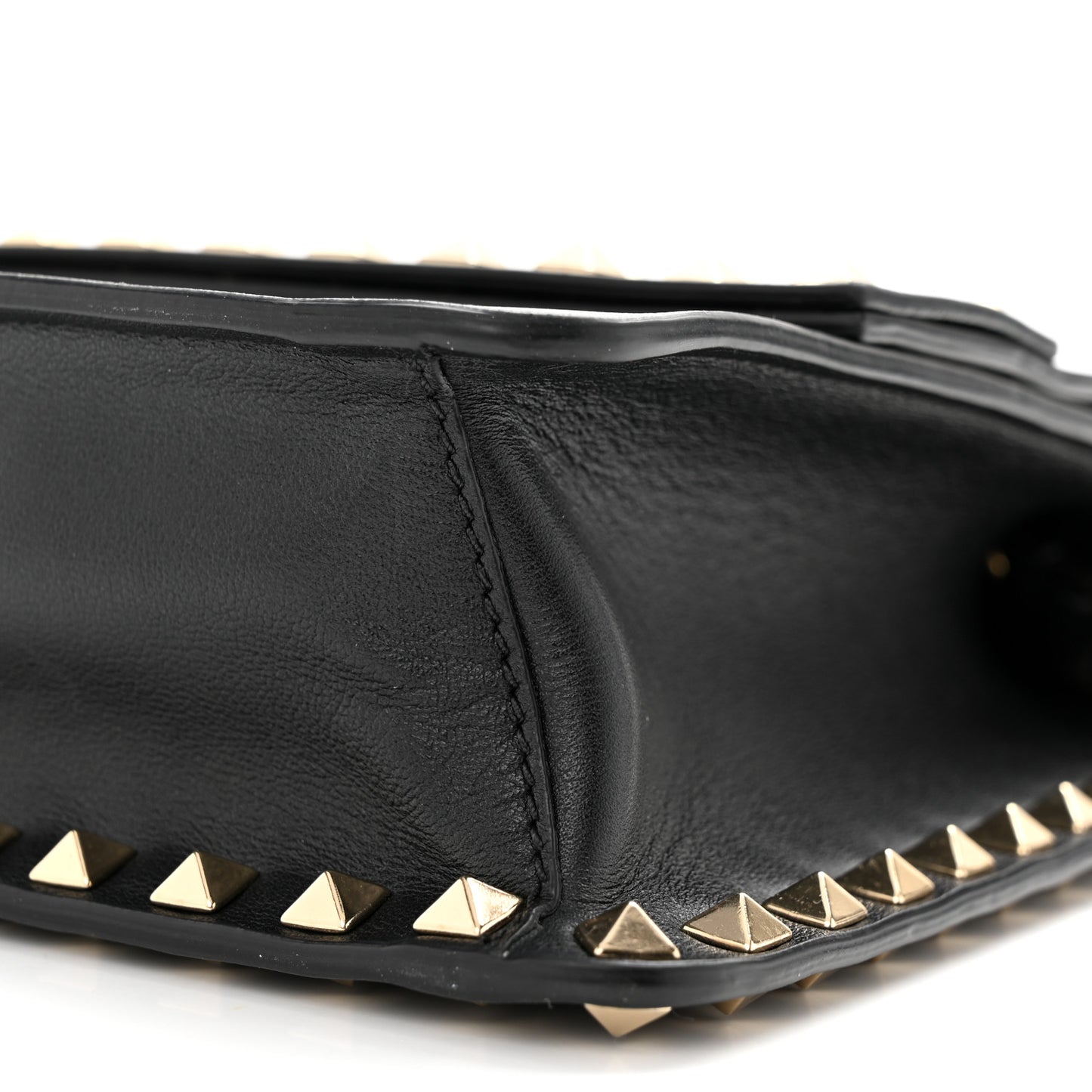 Vitello Rockstud Side Slip Crossbody Black