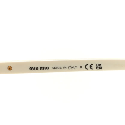 Miu Miu Acetate Oval Regard Sunglasses SMU04Z White 5 of 8