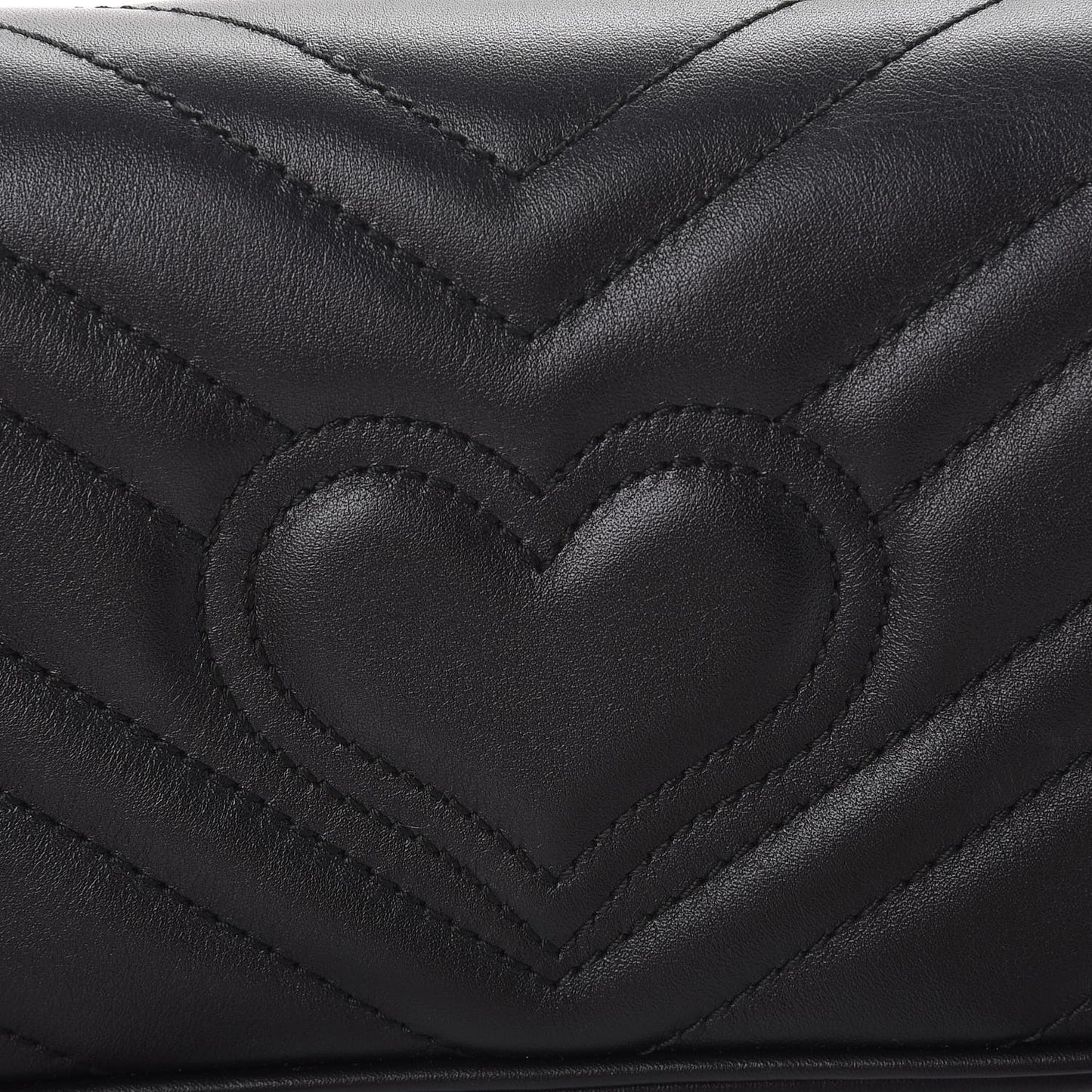 Calfskin Matelasse Super Mini GG Marmont Shoulder Bag Black