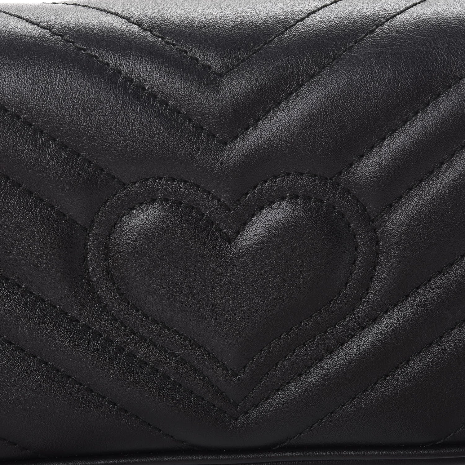 Gucci Calfskin Matelasse Super Mini GG Marmont Shoulder Bag Black 9 of 10