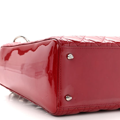 Christian Dior Patent Cannage Medium Lady Dior Red 9 of 13