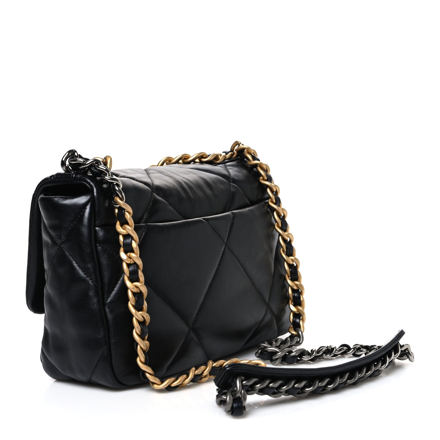 Lambskin Quilted Medium Chanel 19 Flap Black