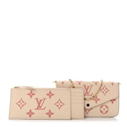 Louis Vuitton Empreinte Monogram Giant By The Pool Felicie Pochette Chain Wallet Creme Rose Trianon 1 of 11