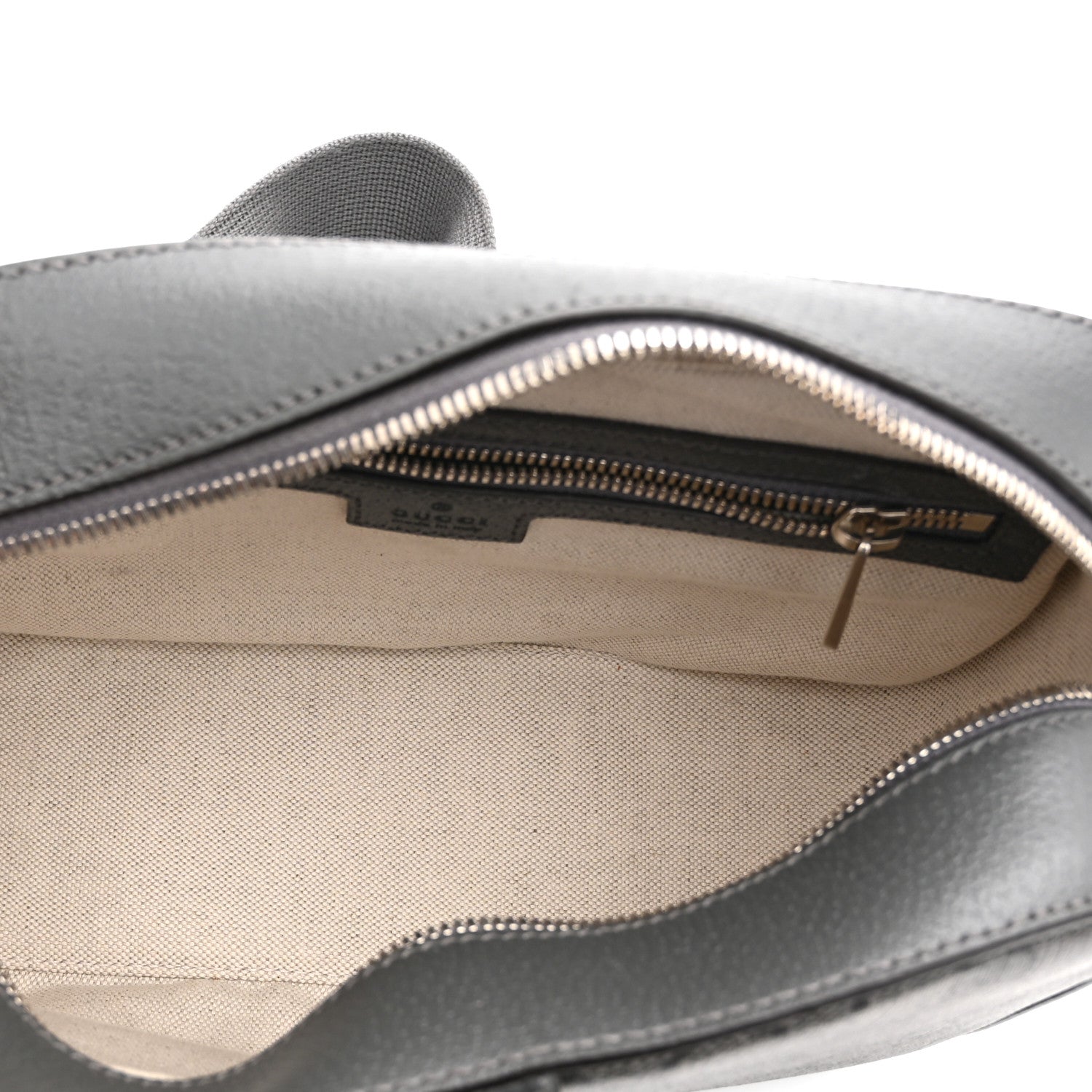 Gucci GG Supreme Monogram Textured Dollar Calfskin Ophidia Shoulder Bag Grey Black Graphite Grey 5 of 11