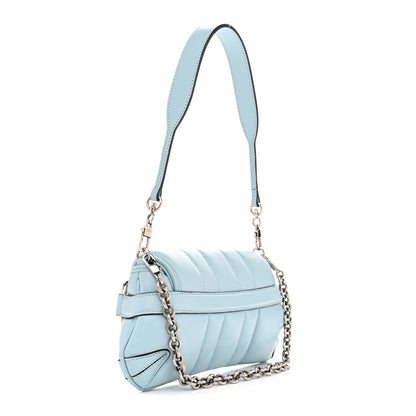 Gucci Nappa Vertical Matelasse Small Maxi Horsebit Chain Shoulder Bag Crystal Snow 3 of 12