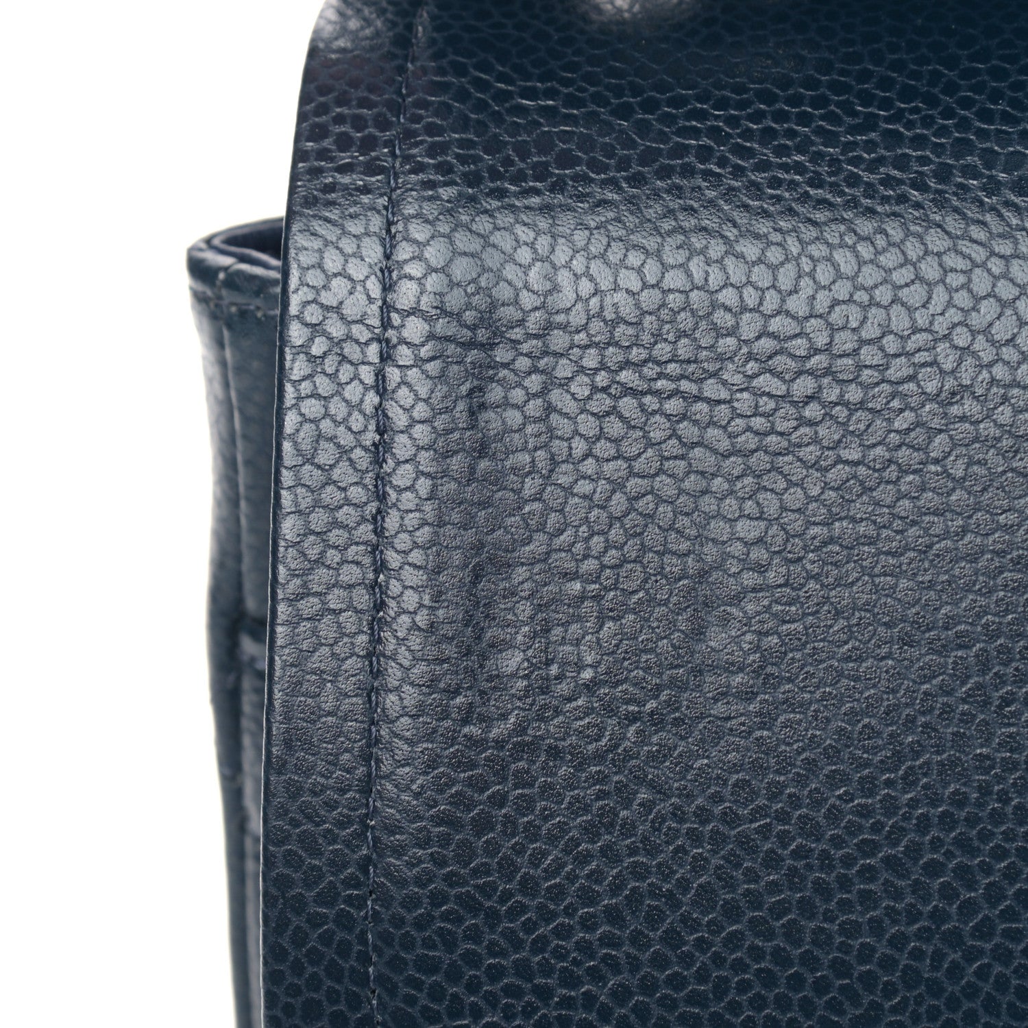 Chanel Caviar Quilted Jumbo Double Flap Navy Blue 11 of 12