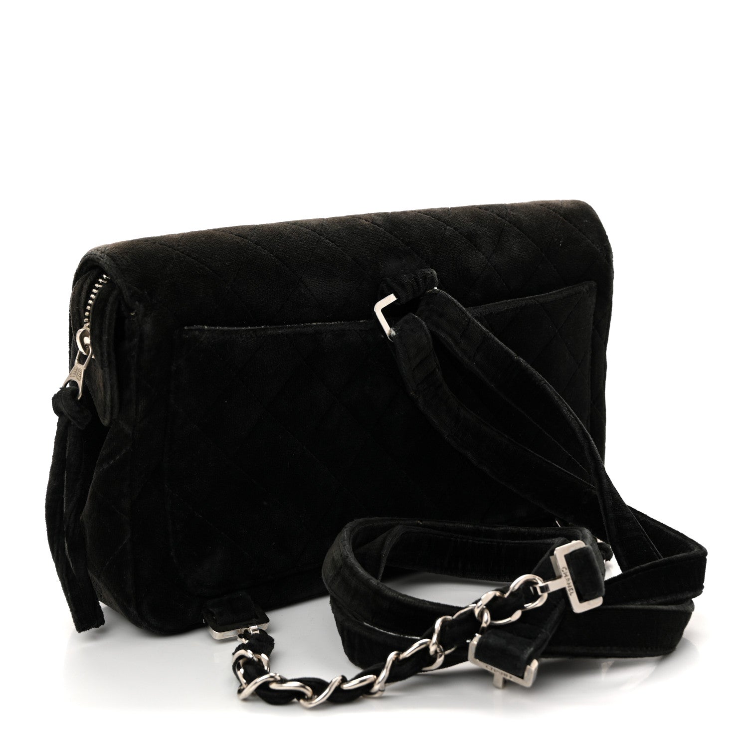 Chanel Velvet Quilted Flap Backpack Black 3 of 11