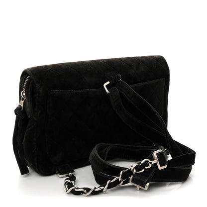 Chanel Velvet Quilted Flap Backpack Black 3 of 11