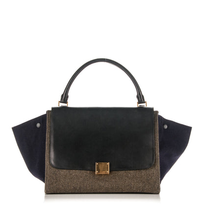 Celine Smooth Calfskin Felt Medium Trapeze 1 of 7