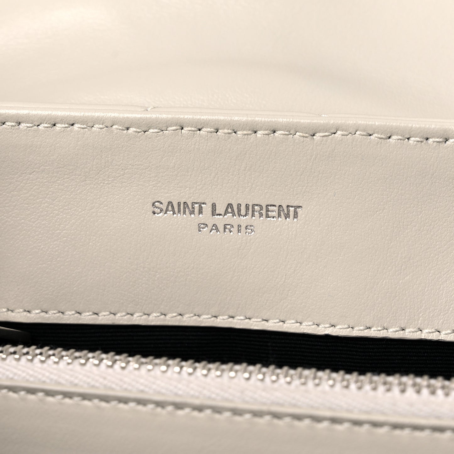 Calfskin Y Quilted Monogram Small Loulou Chain Satchel Ivory