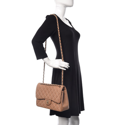 Chanel Caviar Quilted Jumbo Double Flap Beige Clair 2 of 13