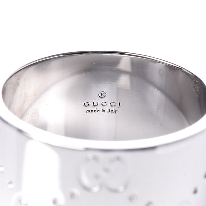 Gucci 18K White Gold 9mm Icon Band Ring 51 5.75 4 of 5