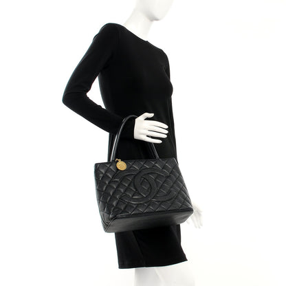 Chanel Caviar Quilted Medallion Tote Black 2 of 16