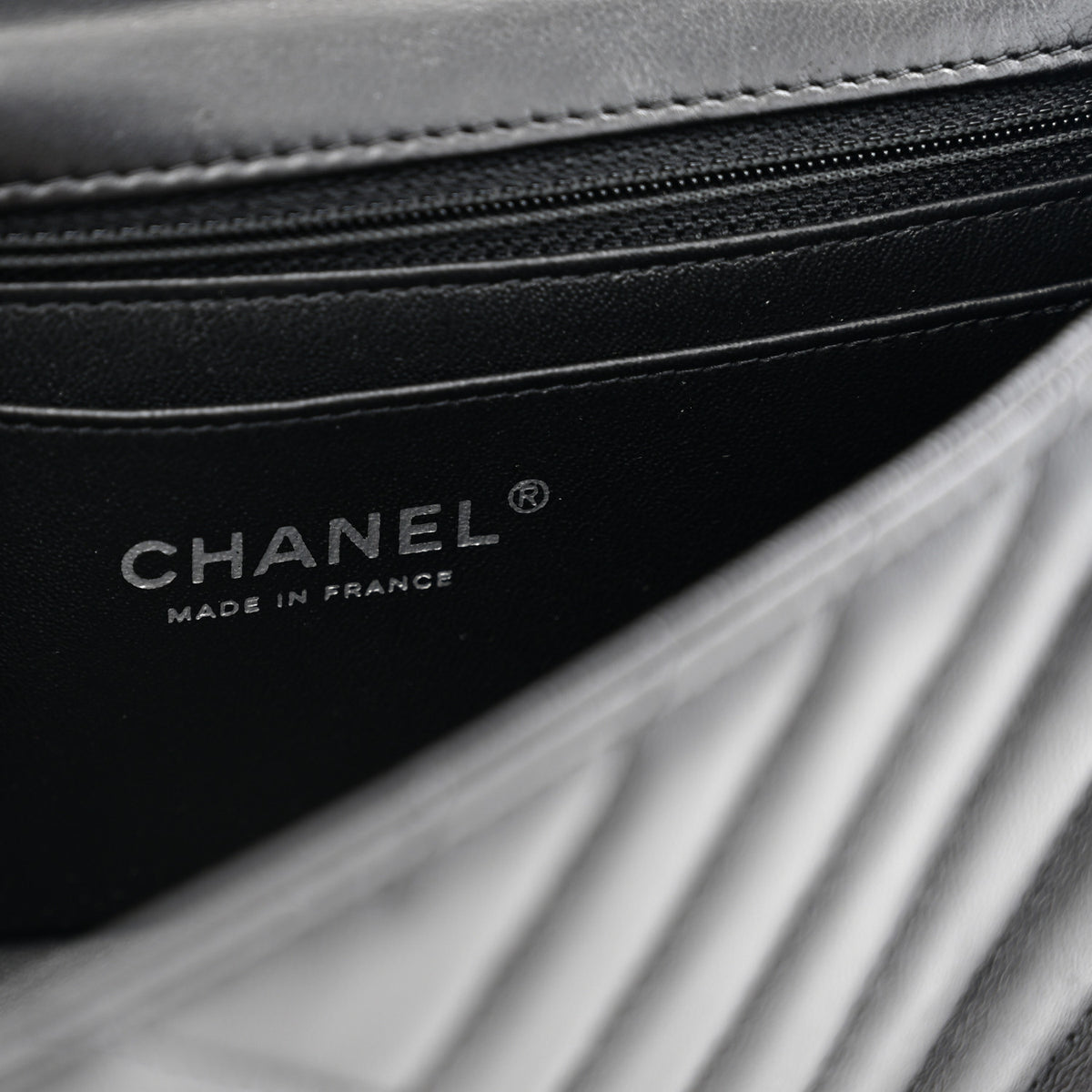 Chanel Lambskin Chevron Quilted Mini Rectangular Flap So Black 6 of 10
