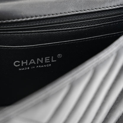 Chanel Lambskin Chevron Quilted Mini Rectangular Flap So Black 6 of 10