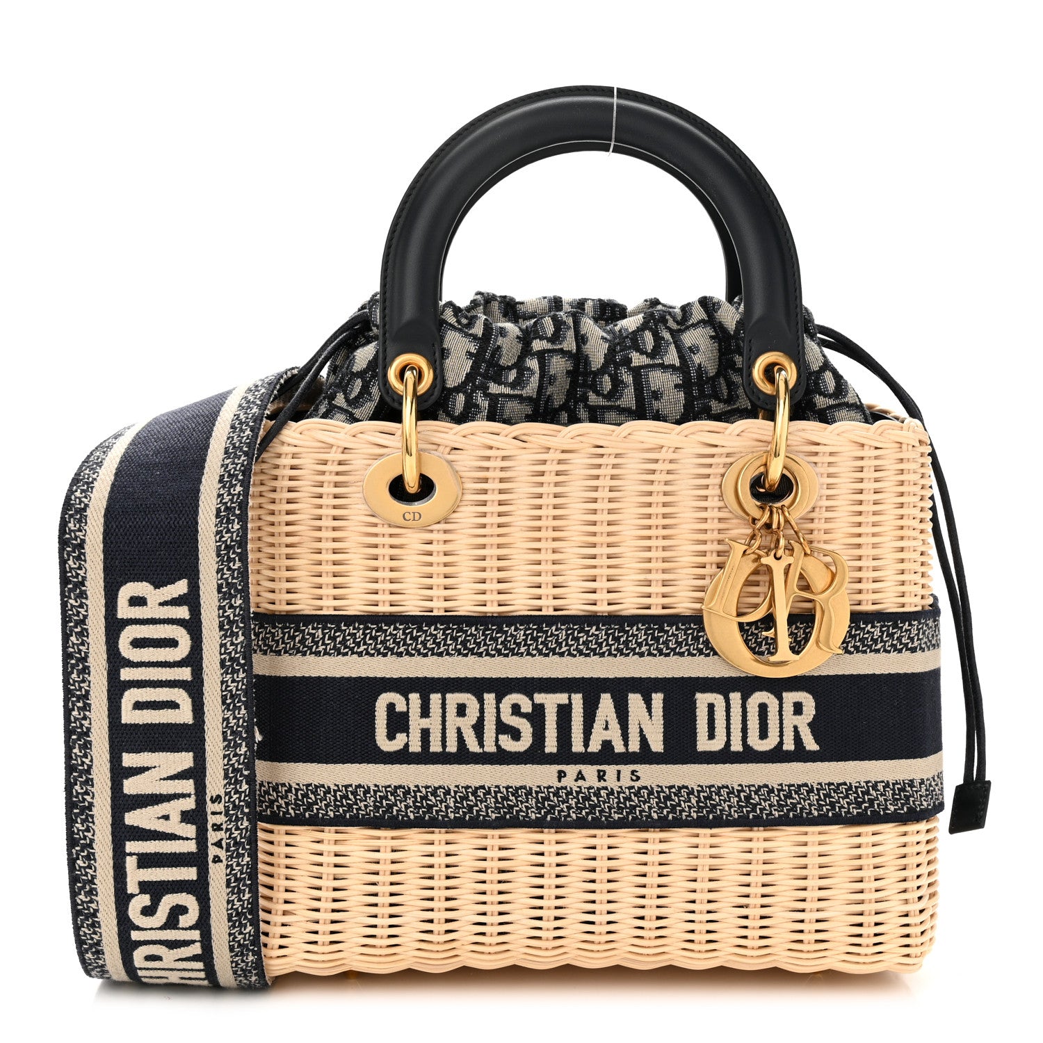 Christian Dior Wicker Oblique Medium Lady Dior Bag Blue 1 of 9