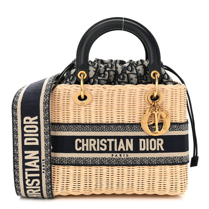 Christian Dior Wicker Oblique Medium Lady Dior Bag Blue 1 of 9