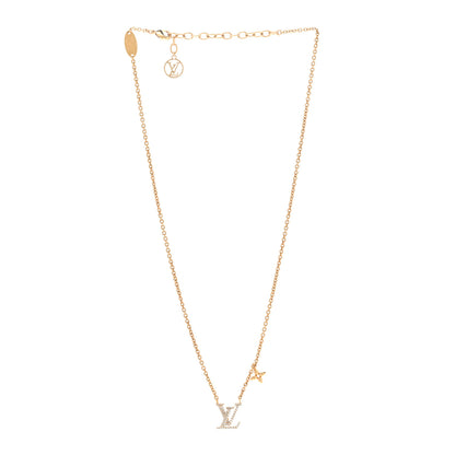 Louis Vuitton Metal Crystal LV Iconic Necklace Gold 3 of 8