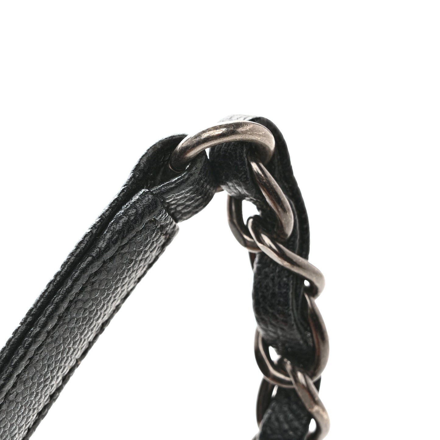 Caviar Lizard Embossed Quilted Small Coco Handle Flap Black