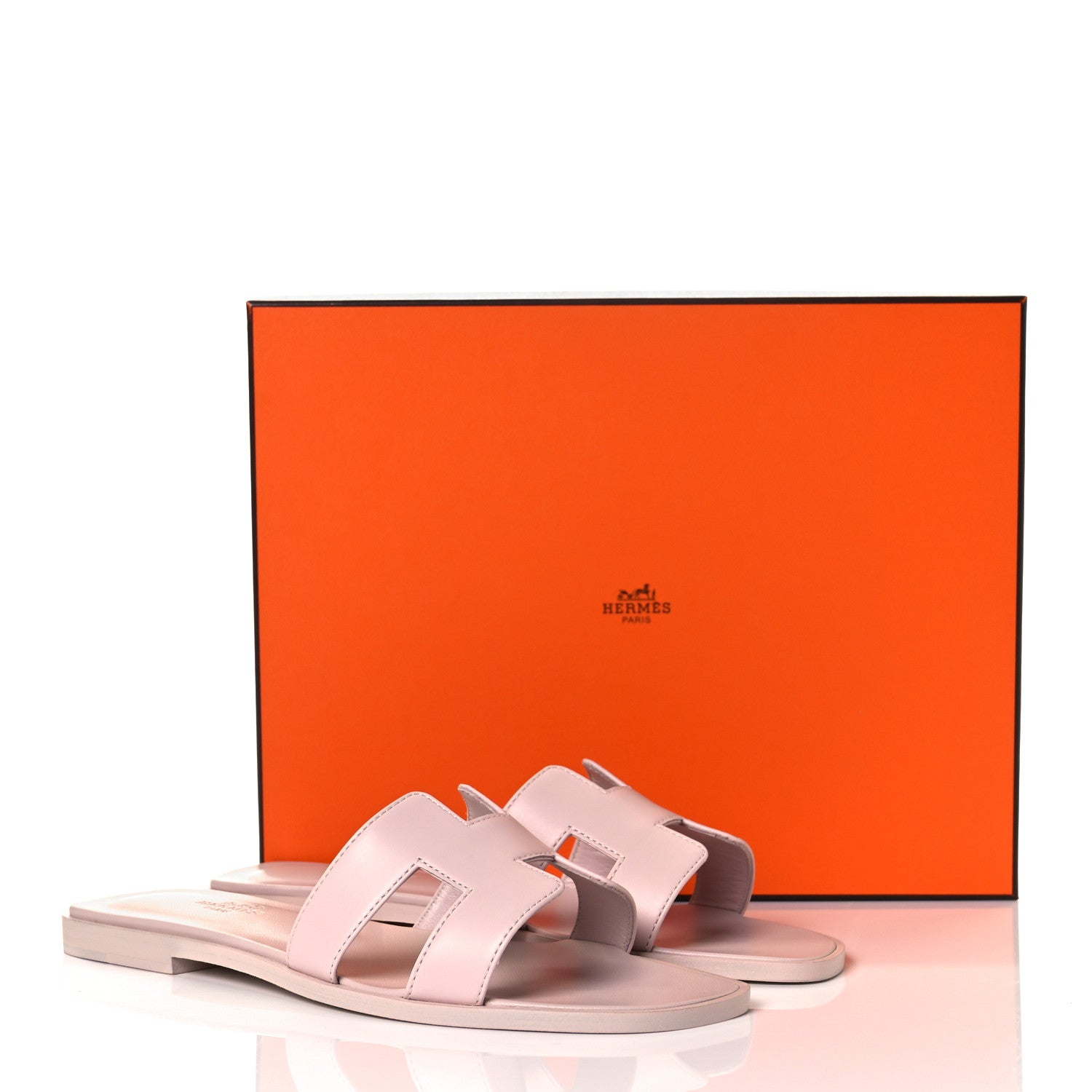 Hermes Calfskin Oran Sandals 37.5 Rose Petale 9 of 9