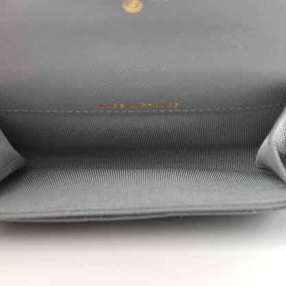 Chanel Caviar Quilted Flap Card Holder Wallet Dark Grey 11 of 18