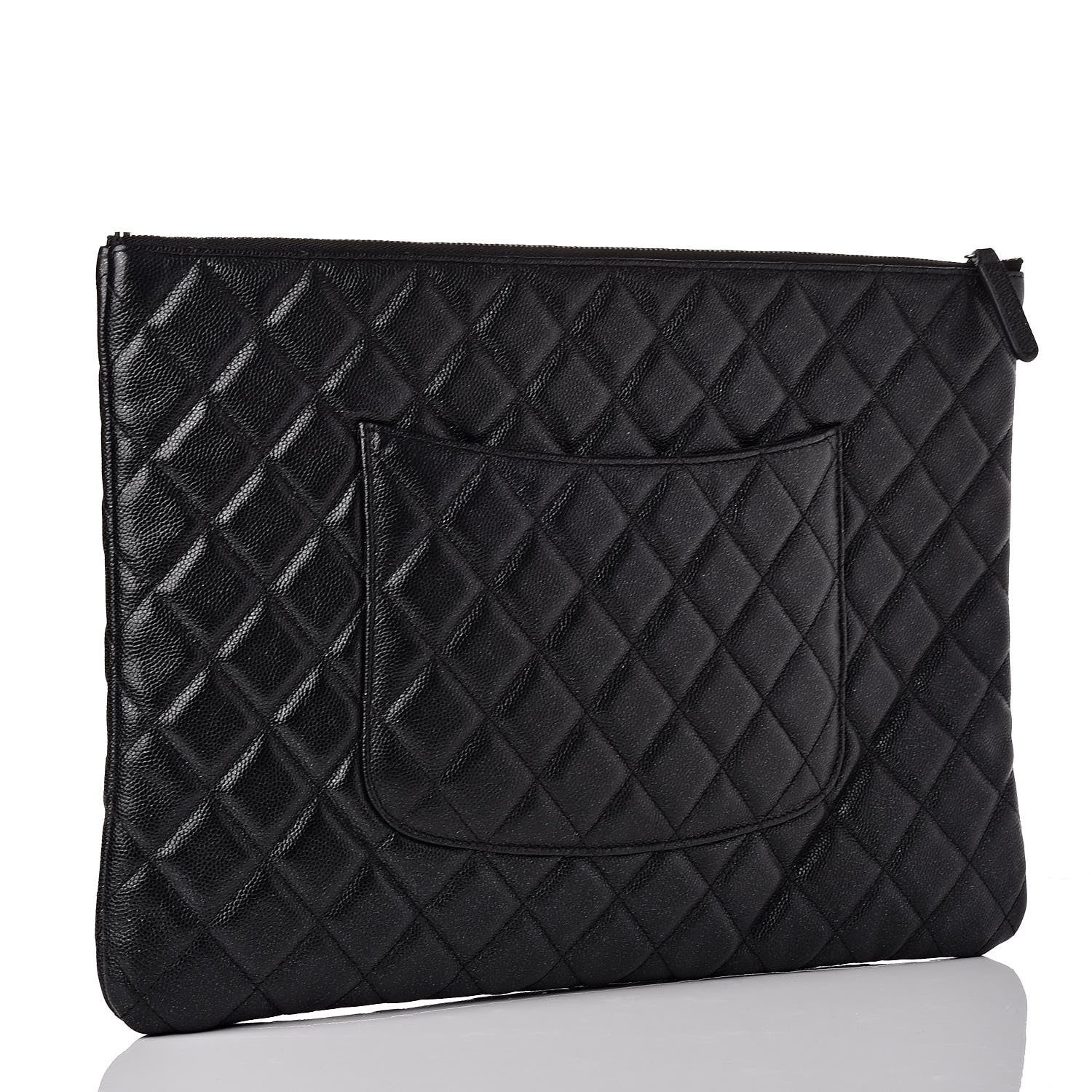 Chanel Iridescent Caviar Quilted Large Cosmetic Case Black 3 of 9
